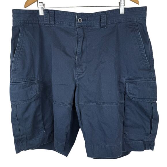 100% Cotton Polo Ralph Lauren Navy Blue Cargo Shorts w/ Pockets  - Size: 42 - Picture 2 of 8